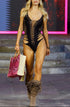 Einteiliger Badeanzug mit Ausschnitt Schwarz PIN-UP STARS